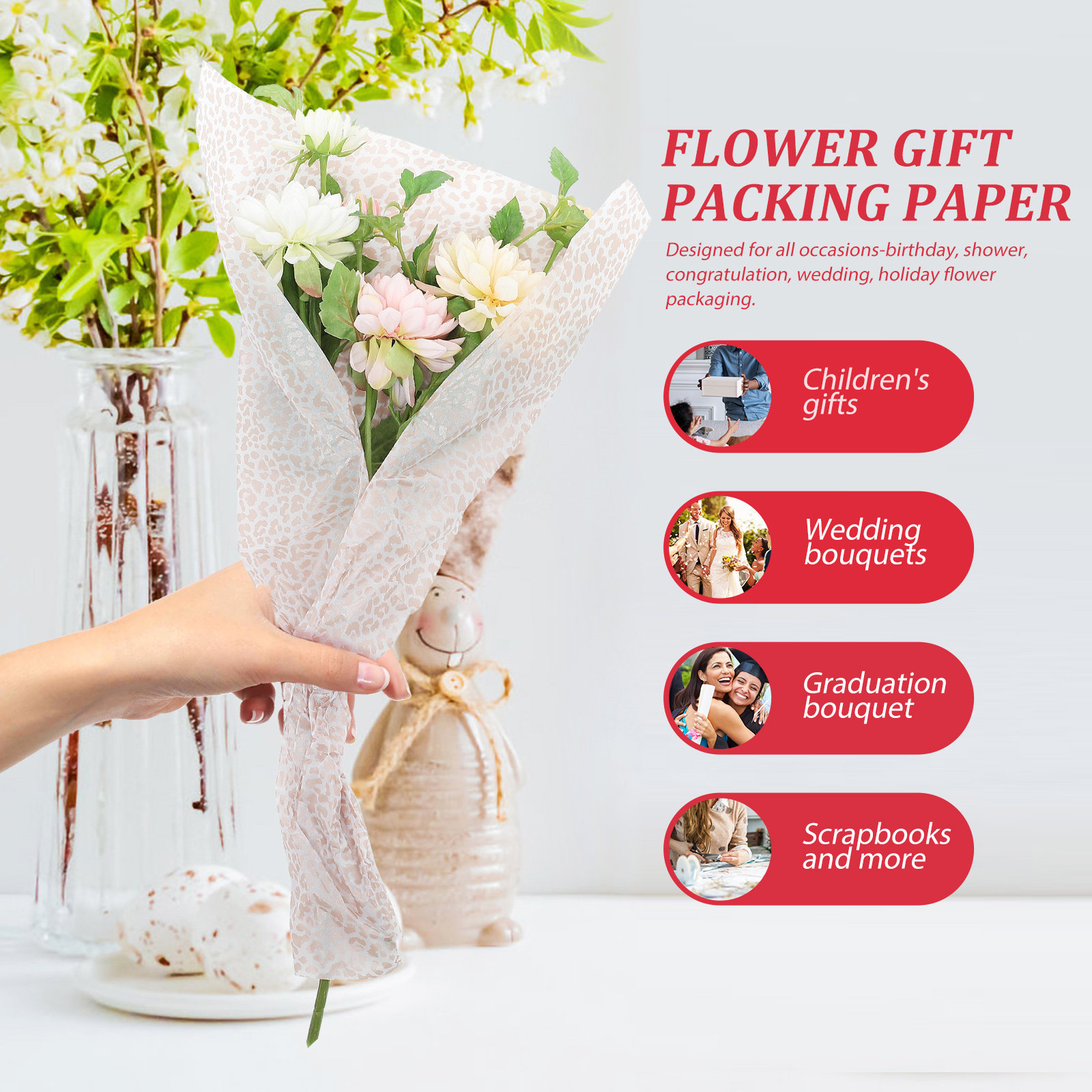 Wedding Packaging - Papier décoratif pour emballage floral, bouquets,