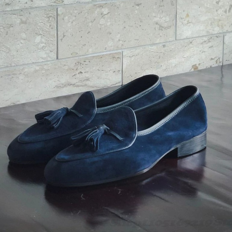 Wedding Dress Supply - Gland décor hommes mocassins bleu marine