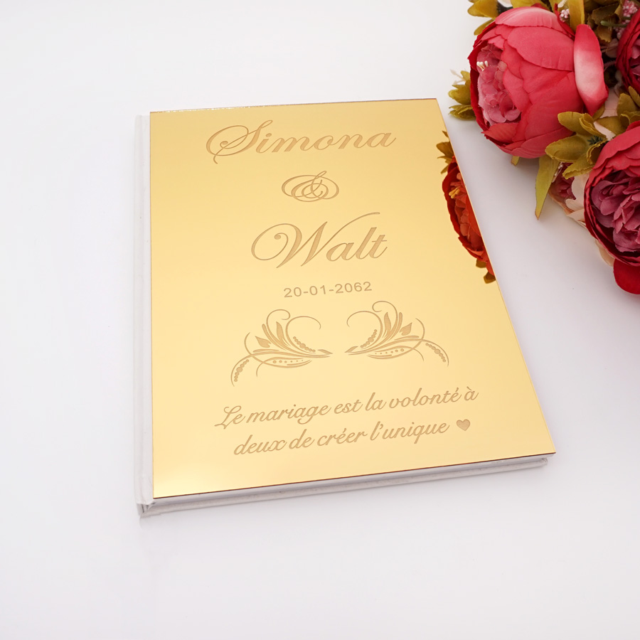 Personalized Guest Book - Livre d'or personnalisé avec miroir en