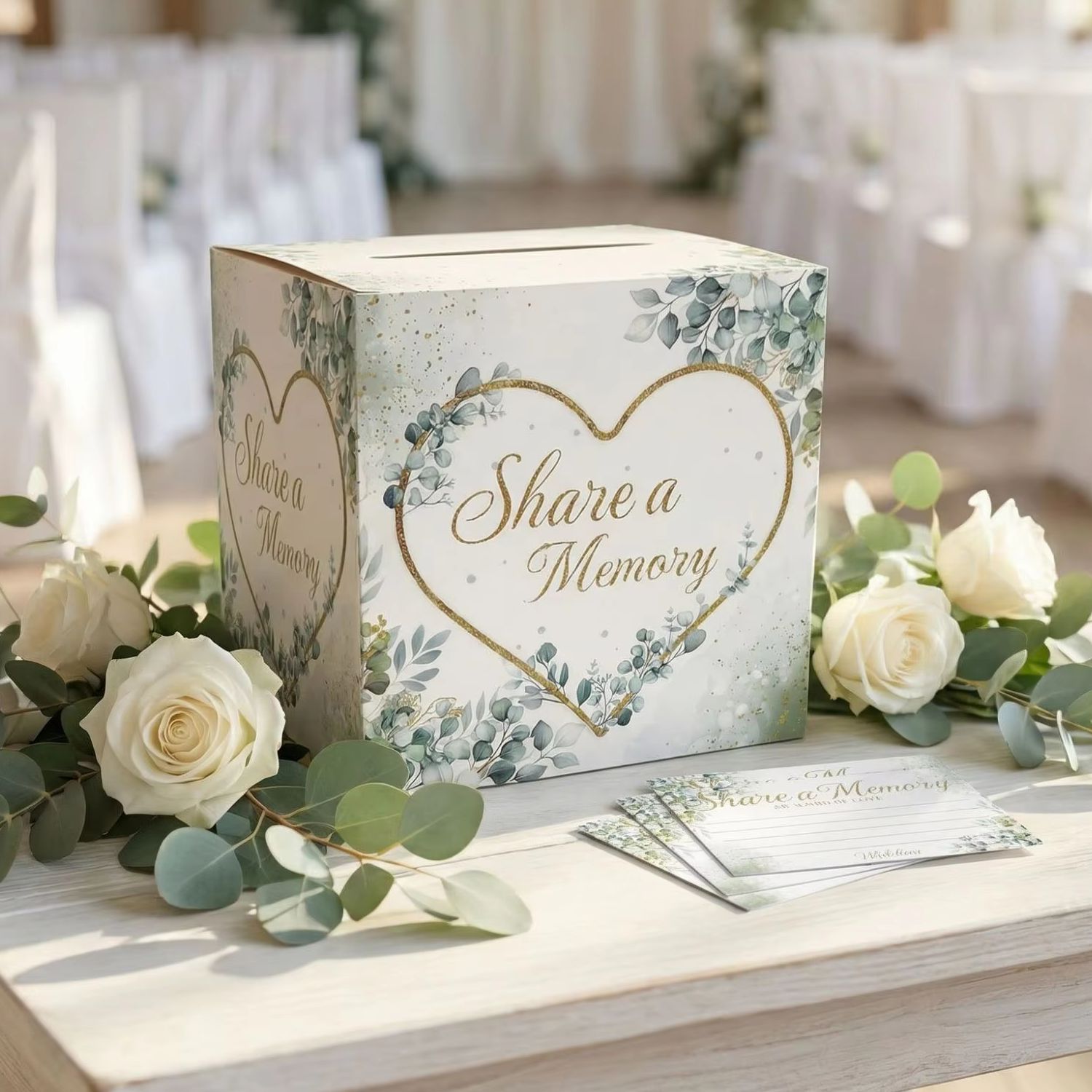 Wedding Supply.Box - Boîte à cartes florale blanche pour