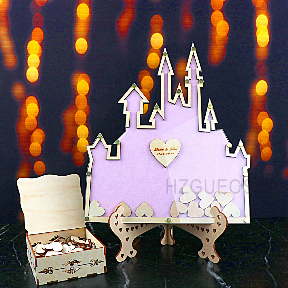 Personalized Guest Book - Livre d'or de mariage château personnalisé,