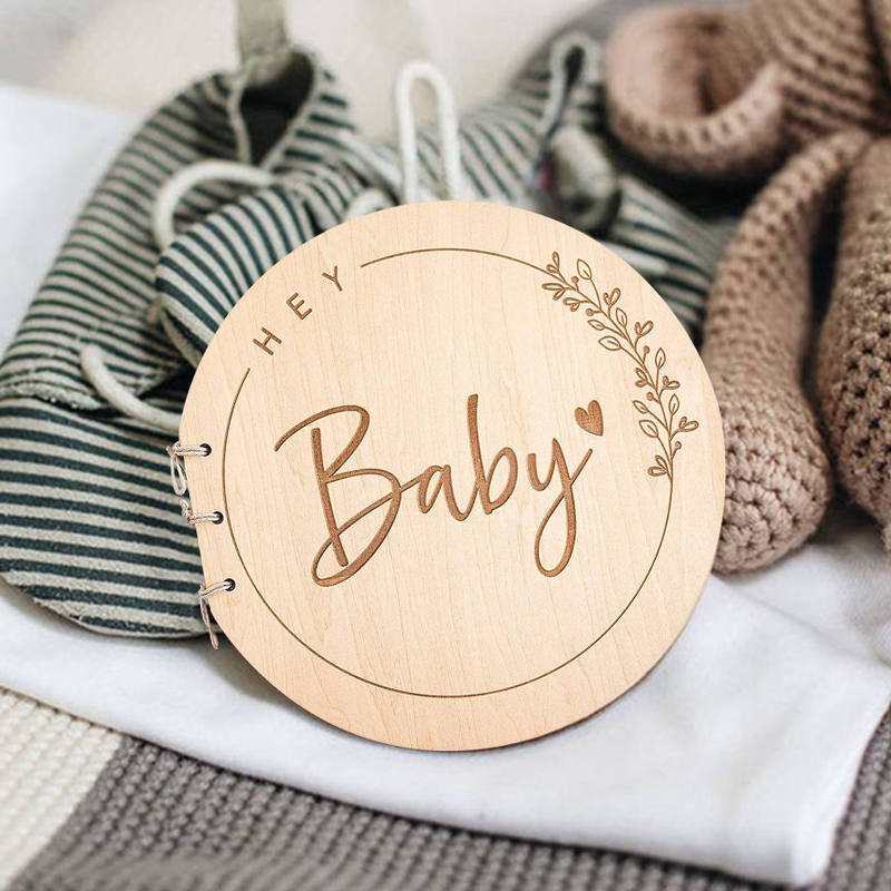 Personalized Guest Book - Cahier de message circulaire en bois